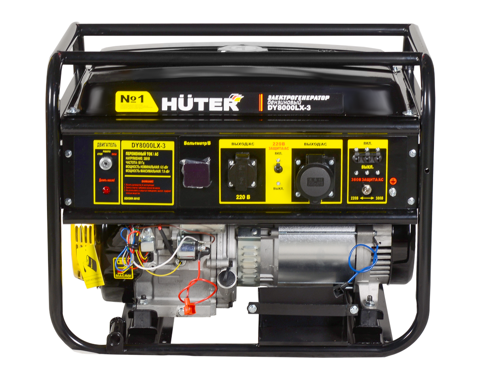 Бензиновый электрогенератор Huter DY8000LX-3 с электростартером