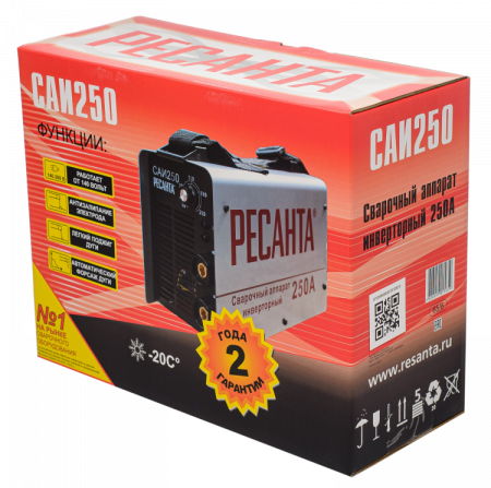 Сварочный аппарат инверторный Ресанта САИ 250 в кейсе