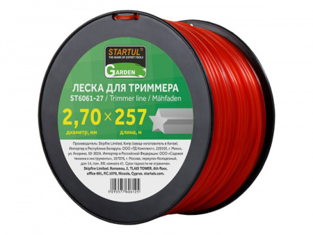 Леска ф 2.7 мм х 257 м "звездочка" STARTUL GARDEN (ST6061-27)