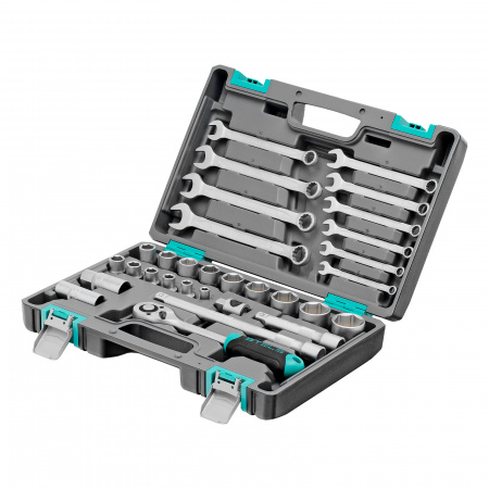 Набор инструментов, 1/2", CrV, пластиковый кейс 31 предмет Stels
