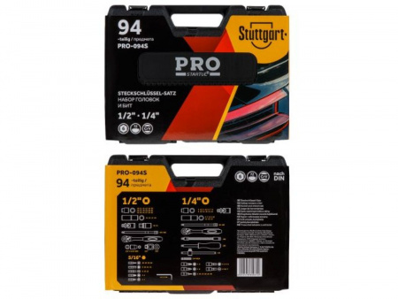 Набор головок и бит 94пр. 1/4",1/2" PRO STARTUL STUTTGART (PRO-094S) (6 граней)