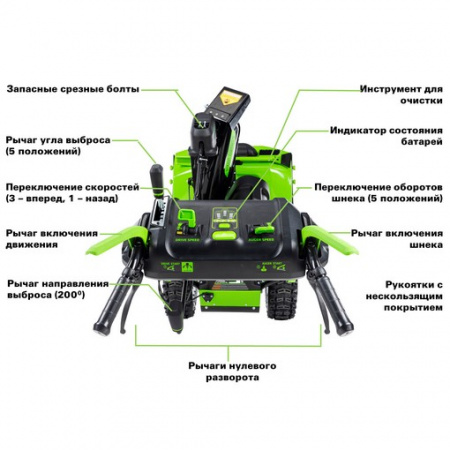 Снегоуборщик аккумуляторный GreenWorks GD82ST56 (без АКБ и ЗУ)