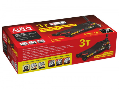 Домкрат подкатной 3т быстрый подъем 75-505мм STARTUL AUTO (h min 75мм, h max 505мм, Quick LIFT)
