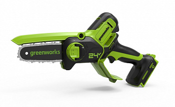 Цепная мини пила аккумуляторная GreenWorks G24MCS10K2 (АКБ 1х2Ач + ЗУ)