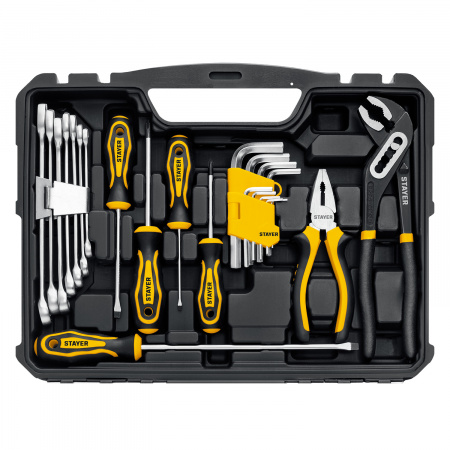 STAYER UNIVERSAL 83, 83 предм., (1/2″+ 1/4″), универсальный набор инструмента, Professional