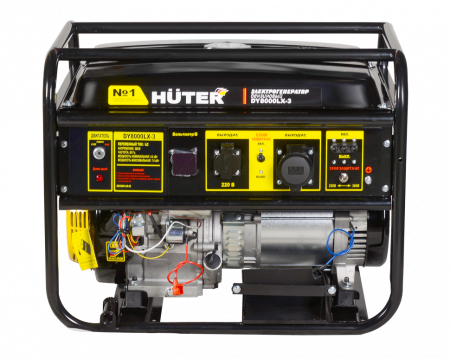 Бензиновый электрогенератор Huter DY8000LX-3 с электростартером