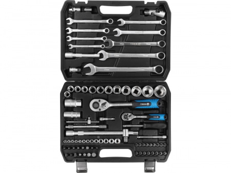 Набор головок и ключей 82пр. TREK (1/4", 1/2", 6 граней)